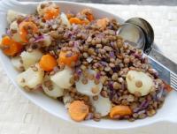Ljummen potatissallad med potatis och linser
